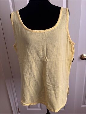 Oh My Gauze! Yellow Scoop Neck Tank Top L-XL
